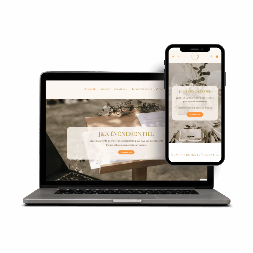 Site internet J&A Evenementiel - La Com' de Raph